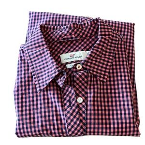 Vineyard Vines Alicetown Pink/Navy Gingham Classic Fit Shirt - 00